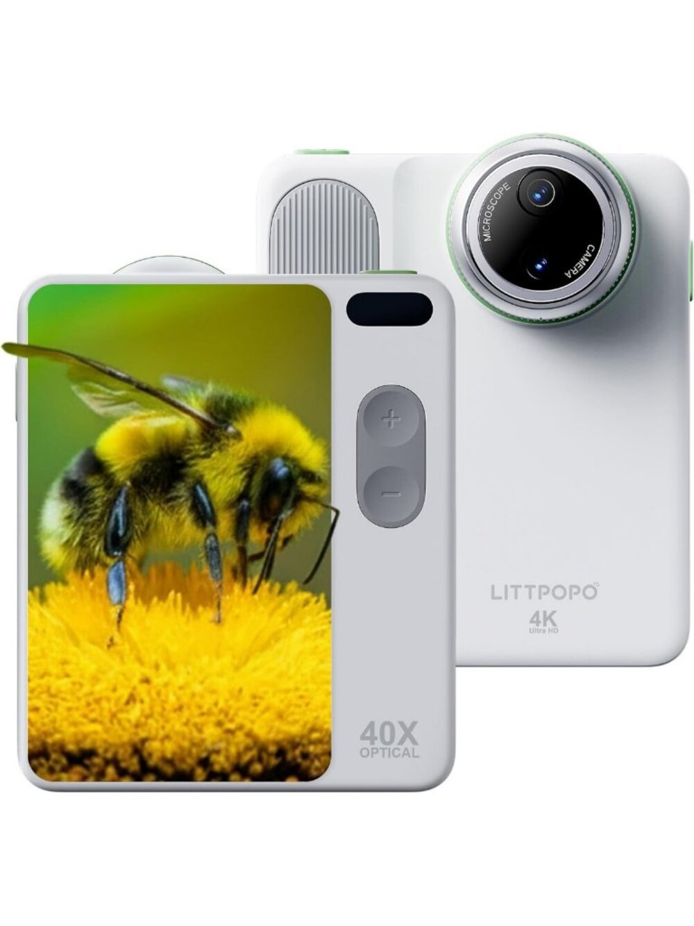 4K Digital Camera with 12MP Sensor, 400X Microscope, Autofocus, Compact Kids